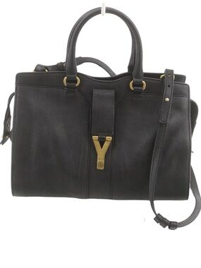 YSL Saint Laurent Y Cabas Black Leather Handbag